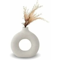 Vase , Vase En Céramique Décoration De La Maison Minimaliste Déco Blanc Végétarien En Céramique Pot De Fleur Vase Decoratif，Cassé Et Blanc