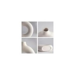 Vase , Vase En Céramique Décoration De La Maison Minimaliste Déco Blanc Végétarien En Céramique Pot De Fleur Vase Decoratif，Cassé Et Blanc -ATMOSPHERA || VIDAXL || Safavieh Soldes 100155165 3