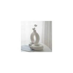 Vase , Vase En Céramique Décoration De La Maison Minimaliste Déco Blanc Végétarien En Céramique Pot De Fleur Vase Decoratif，Cassé Et Blanc -ATMOSPHERA || VIDAXL || Safavieh Soldes 100155165 5
