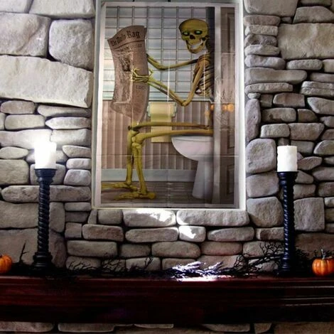 Posters Stickers Papier Peint Décoration Halloween Skeleton Couverture Toilettes Maison Porte Fenêtre Restaurant Bar (A) 6 Posters Stickers Papier Peint Décoration Halloween Skeleton Couverture Toilettes Maison Porte Fenêtre Restaurant Bar (A) – Image 4