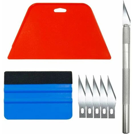 Kit Covering Outils De Film De Fenêtre De Voiture De Vinyle,Raclette Pour Pose Adhesif,avec Squeegee Au Silicone,avec Couteau Universel Et Des Lames Guazhuni 3 Kit Covering Outils De Film De Fenêtre De Voiture De Vinyle,Raclette Pour Pose Adhesif,avec Squeegee Au Silicone,avec Couteau Universel Et Des Lames Guazhuni