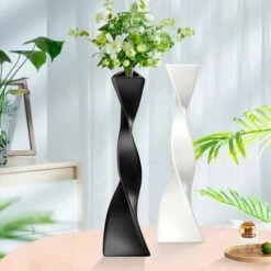 Vase De Sol Haut Vases En Céramique Décor à La Maison Moderne Vase à Fleurs Pour étagère Décor à La Maison Torsadé Grand Vase Noir Créatif，11cm10.5cm41cm -ATMOSPHERA || VIDAXL || Safavieh Soldes 100266154 5