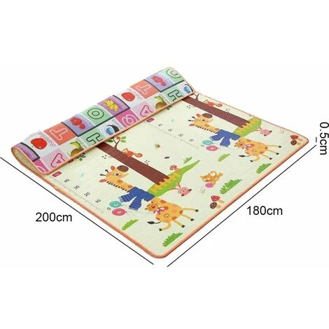 Tapis De Jeu En Coton Pour Bébé Tapis De Jeu Pour Bébé Tapis Rampant Pour Sol Tapis De Bébé Grand Super Doux Extra épais (0,5 Cm), Surface En Peluche Pliable Antidérapant Non Toxique, 2001800.5cm 4 Tapis De Jeu En Coton Pour Bébé Tapis De Jeu Pour Bébé Tapis Rampant Pour Sol Tapis De Bébé Grand Super Doux Extra épais (0,5 Cm), Surface En Peluche Pliable Antidérapant Non Toxique, 2001800.5cm – Image 2