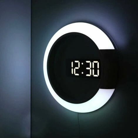 Horloge Murale à LED, Télécommande Créative, Horloge Numérique, Miroir Creux, Alarme De Température, 7 Couleurs Changeantes, Veilleuse Pour La Maison, Le Bureau,3131cm 3 Horloge Murale à LED, Télécommande Créative, Horloge Numérique, Miroir Creux, Alarme De Température, 7 Couleurs Changeantes, Veilleuse Pour La Maison, Le Bureau,3131cm