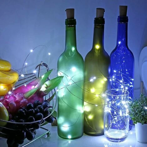 Guirlande LED Bouteille 2m 20LEDs Bouteille Lumineuse,LED Bouchon Bottle Light étanche Fil D'argent Flexible Décoration Pour Partie,Mariage (Blanc Froid) 5 Guirlande LED Bouteille 2m 20LEDs Bouteille Lumineuse,LED Bouchon Bottle Light étanche Fil D'argent Flexible Décoration Pour Partie,Mariage (Blanc Froid) – Image 3