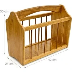 Relaxdays Porte-revues En Bambou Robuste, Poignée De Transport, Pour Journaux, H X L X P : 33 X 42 X 21 Cm, Nature -ATMOSPHERA || VIDAXL || Safavieh Soldes 10364018 4