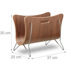 Relaxdays Porte-magazines En Bois Porte-revues Support Pour Journaux Poignée Design Rétro Moderne HxlxP: 30 X 37 X 25 Cm, Marron -ATMOSPHERA || VIDAXL || Safavieh Soldes 10367381 4