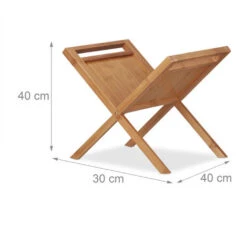 Relaxdays Porte Journaux En Bambou, Support Revues, Poignées De Transport, Rangement Sur Pieds Pratique, A4 A5 Nature -ATMOSPHERA || VIDAXL || Safavieh Soldes 10368319 4