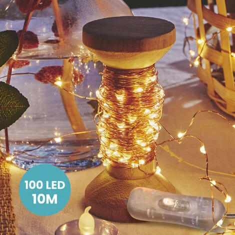 Guirlande LED Cuivre 10M - Bobine 10M Guirlande Lumineuse LED - Guirlande LEDs Pour Deco Chambre, Déco De Noël, Ambiance Poétique Et Romantique 3 Guirlande LED Cuivre 10M - Bobine 10M Guirlande Lumineuse LED - Guirlande LEDs Pour Deco Chambre, Déco De Noël, Ambiance Poétique Et Romantique