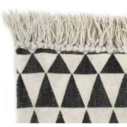 Tapis Kilim Coton 120 X 180 Cm Avec Motif Noir/blanc VidaXL -ATMOSPHERA || VIDAXL || Safavieh Soldes 11274459 3
