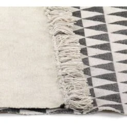 Tapis Kilim Coton 120 X 180 Cm Avec Motif Noir/blanc VidaXL -ATMOSPHERA || VIDAXL || Safavieh Soldes 11274459 4