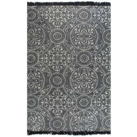 Tapis Kilim Coton 120 X 180 Cm Avec Motif Gris VidaXL 3 Tapis Kilim Coton 120 X 180 Cm Avec Motif Gris VidaXL