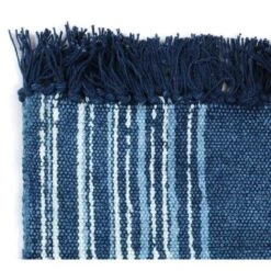 Tapis Kilim Coton 120 X 180 Cm Avec Motif Bleu VidaXL -ATMOSPHERA || VIDAXL || Safavieh Soldes 11274473 3