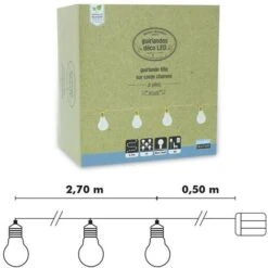 Guirlande Fête 10 Ampoules Sur Corde Chanvre à Piles -ATMOSPHERA || VIDAXL || Safavieh Soldes 12086987 4