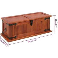 Coffre De Rangement 60x25x22 Cm Bois D'acacia Solide VidaXL -ATMOSPHERA || VIDAXL || Safavieh Soldes 12301638 3