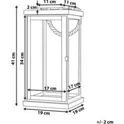 Lanterne Au Style Moderne En Bois De Sapin Surface Vitrée Et Acier Cuivré S'Adapte à Tous Les Styles Beliani -ATMOSPHERA || VIDAXL || Safavieh Soldes 12318623 3