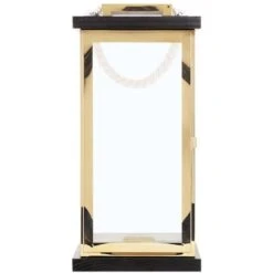 Lanterne Au Style Moderne En Bois De Sapin Surface Vitrée Et Acier Cuivré S'Adapte à Tous Les Styles Beliani -ATMOSPHERA || VIDAXL || Safavieh Soldes 12318623 5