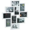 Relaxdays Cadre Photos Pêle-mêle 10 Photos Galerie Mur Cadre Mural Collage DIY Vertical Horizontal Hxl 55x50 Cm, Blanc