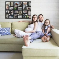 Relaxdays Cadre Photos Pêle-mêle, Collage 24 Images, Mur, 10 X 15, Vertical Ou Horizontal, Galerie, HxL 57x86 Cm, Noir -ATMOSPHERA || VIDAXL || Safavieh Soldes 13157932 3