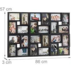 Relaxdays Cadre Photos Pêle-mêle, Collage 24 Images, Mur, 10 X 15, Vertical Ou Horizontal, Galerie, HxL 57x86 Cm, Noir -ATMOSPHERA || VIDAXL || Safavieh Soldes 13157932 4