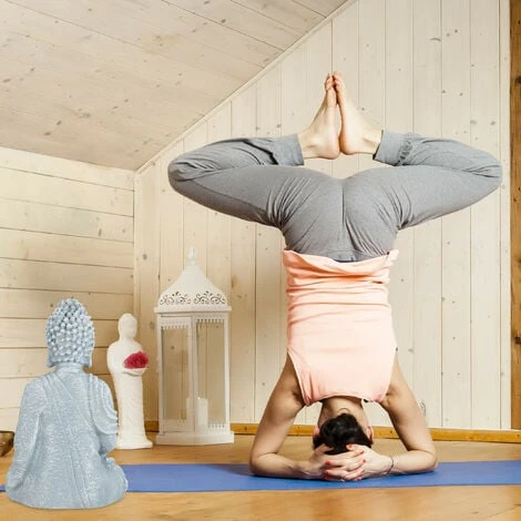 Relaxdays Statue Bouddha Assis, 40 Cm De Haut, Déco Feng Shui, Résistant Aux Intempéries Et Gel, Sculpture, Gris Clair 5 Relaxdays Statue Bouddha Assis, 40 Cm De Haut, Déco Feng Shui, Résistant Aux Intempéries Et Gel, Sculpture, Gris Clair – Image 3