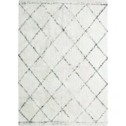 BERBERE LOSANGE - Tapis En Coton Motifs Losanges écru Naturel 160x230
