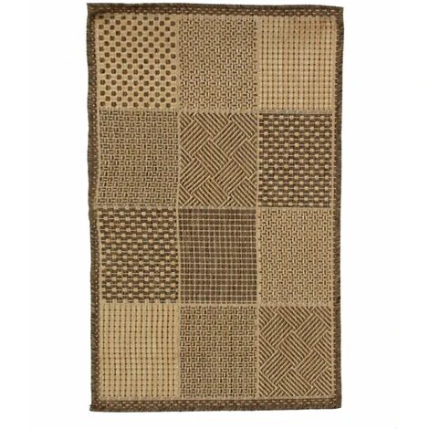 SUVA - Tapis Tissé Carrés De Différents Motifs Marron 60x110 3 SUVA - Tapis Tissé Carrés De Différents Motifs Marron 60x110