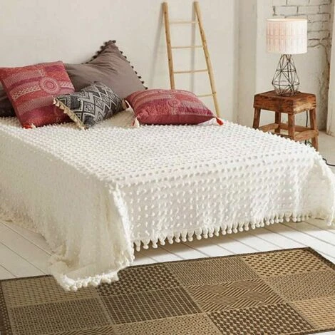 SUVA - Tapis Tissé Carrés De Différents Motifs Marron 60x110 4 SUVA - Tapis Tissé Carrés De Différents Motifs Marron 60x110 – Image 2