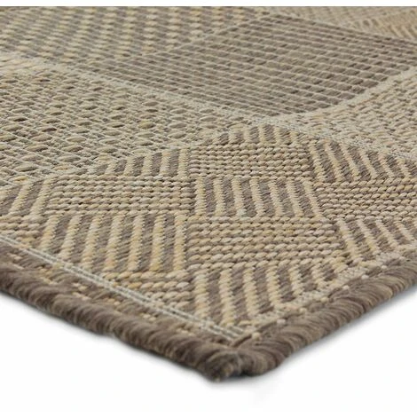 SUVA - Tapis Tissé Carrés De Différents Motifs Marron 60x110 5 SUVA - Tapis Tissé Carrés De Différents Motifs Marron 60x110 – Image 3