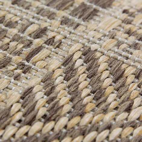 SUVA - Tapis Tissé Carrés De Différents Motifs Marron 60x110 6 SUVA - Tapis Tissé Carrés De Différents Motifs Marron 60x110 – Image 4