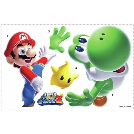NINTENDO MARIO YOSHI - Stickers Repositionnables Géants Yoshi, Personnage De Mario, Nintendo 86x76 5 NINTENDO MARIO YOSHI - Stickers Repositionnables Géants Yoshi, Personnage De Mario, Nintendo 86x76 – Image 3