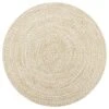 Tapis Fait à La Main Jute Blanc Et Naturel 90 Cm VidaXL