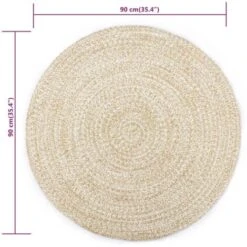 Tapis Fait à La Main Jute Blanc Et Naturel 90 Cm VidaXL -ATMOSPHERA || VIDAXL || Safavieh Soldes 13967609 5