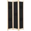Cloison De Séparation 3 Panneaux Noir 120x170x4 Cm Tissu VidaXL -ATMOSPHERA || VIDAXL || Safavieh Soldes 13977573 1