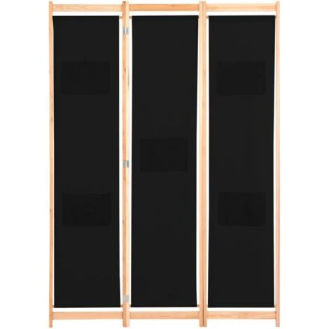 Cloison De Séparation 3 Panneaux Noir 120x170x4 Cm Tissu VidaXL 4 Cloison De Séparation 3 Panneaux Noir 120x170x4 Cm Tissu VidaXL – Image 2