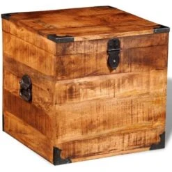 Coffre De Rangement Cubique Bois Massif De Manguier VidaXL -ATMOSPHERA || VIDAXL || Safavieh Soldes 1487946 4