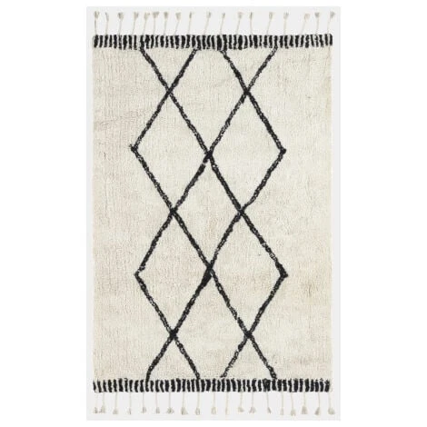 Tapis Style Berbère Avec Franges - Tribal - Blanc Cassé - 80 X 150 Cm 3 Tapis Style Berbère Avec Franges - Tribal - Blanc Cassé - 80 X 150 Cm