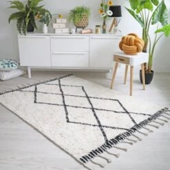 Tapis Style Berbère Avec Franges - Tribal - Blanc Cassé - 80 X 150 Cm 9 Tapis Style Berbère Avec Franges - Tribal - Blanc Cassé - 80 X 150 Cm -ATMOSPHERA || VIDAXL || Safavieh Soldes 15557175 3
