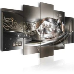 Tableau Toile De Décoration Motif Platinum Clouds 100x50cm