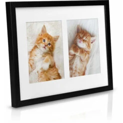 Bomoe Multi Cadre Photo Pêle-Mêle Mural - En Bois MDF Et En Verre - Galerie Noir, 25cm, 19