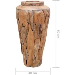 Vase De Décoration 40 X 60 Cm Bois De Teck Solide VidaXL -ATMOSPHERA || VIDAXL || Safavieh Soldes 18328378 3