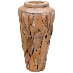 Vase De Décoration 40 X 60 Cm Bois De Teck Solide VidaXL -ATMOSPHERA || VIDAXL || Safavieh Soldes 18328378 5