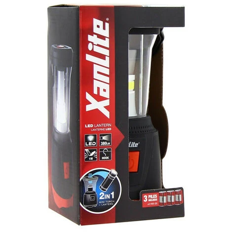 Xanlite - Lanterne Portative LED + Mini Lampe Torche Intégrée, 380 Lumens, Piles Incluses - LT300L 7 Xanlite - Lanterne Portative LED + Mini Lampe Torche Intégrée, 380 Lumens, Piles Incluses - LT300L – Image 5