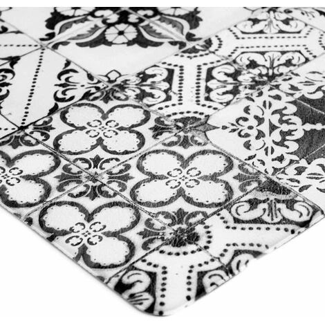 AZULEJOS VINYLE - Tapis De Cuisine Carreaux De Ciment Noir 45x120 4 AZULEJOS VINYLE - Tapis De Cuisine Carreaux De Ciment Noir 45x120 – Image 2