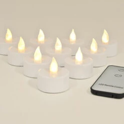 20x Bougies LED électriques Lumière Scintillante Blanc Chaud Avec Télécommande -ATMOSPHERA || VIDAXL || Safavieh Soldes 18473146 5