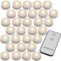 30x Bougies LED électriques Lumière Scintillante Blanc Chaud Avec Télécommande