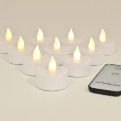 30x Bougies LED électriques Lumière Scintillante Blanc Chaud Avec Télécommande -ATMOSPHERA || VIDAXL || Safavieh Soldes 18473608 5