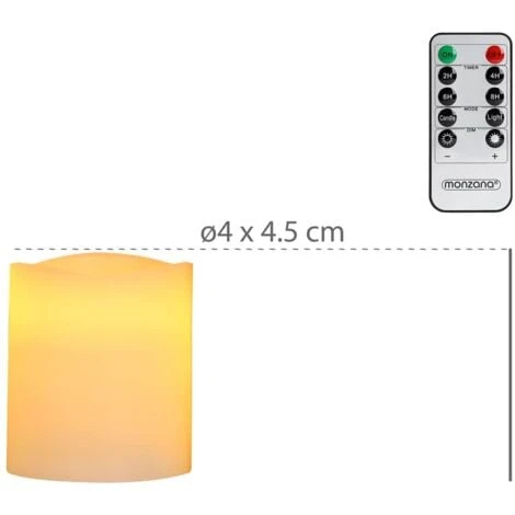 Monzana - Lot De 12 Bougies LED En Cire Avec Télécommande Et Piles Incluses - Lumières LED Vacillante / Fixe - Bougie, Chandelle 6 Monzana - Lot De 12 Bougies LED En Cire Avec Télécommande Et Piles Incluses - Lumières LED Vacillante / Fixe - Bougie, Chandelle – Image 4
