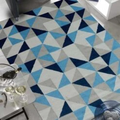 80x150 - Tapis Kilim 80x150 SCANDIVIAN Bleu Fait Main En Laine Certification Care And Fair Idéal Pour Chambre -ATMOSPHERA || VIDAXL || Safavieh Soldes 18514113 2