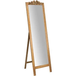 Miroir Au Sol Sur Pied L50xPR3xH175 Cm, Finition Dorée Antique